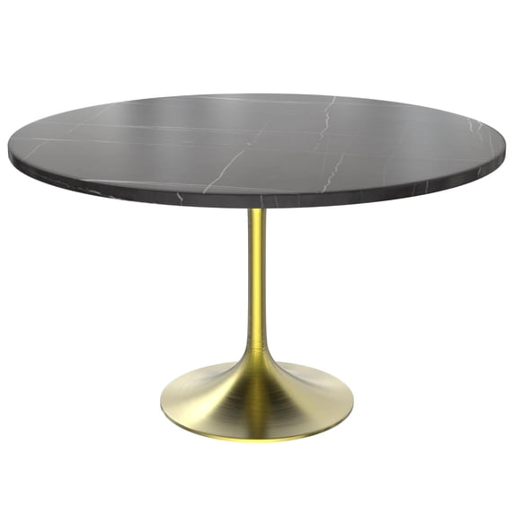 LeisureMod Verve Mid-Century Modern 48" Round Dining Table with ...