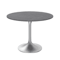 thumbnail image 1 of LeisureMod Verve 36" Round Dining Table, Mid-Century Modern Sintered Stone Top Dining Table with Silver Stainless Steel Pedestal Table Base for Kitchen and Dining Room, Grey, 1 of 5