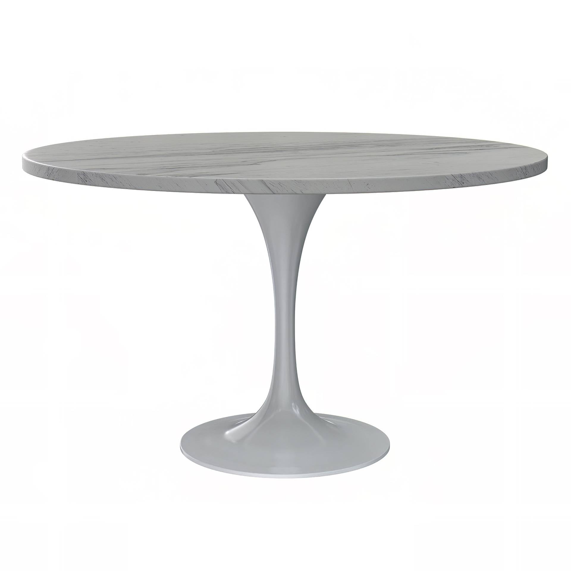 LeisureMod Verve Mid-Century Modern 48" Round Dining Table with Resin ...