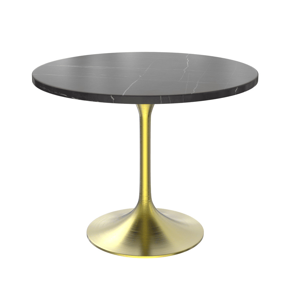 LeisureMod Verve Modern 36" Round Dining Table with Sintered Stone Top ...
