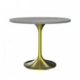 thumbnail image 1 of LeisureMod Verve Modern Round Dining Table with White Resin Tabletop and Gold Steel Pedestal Base for Kitchen and Dining Room (36-Inch), 1 of 7