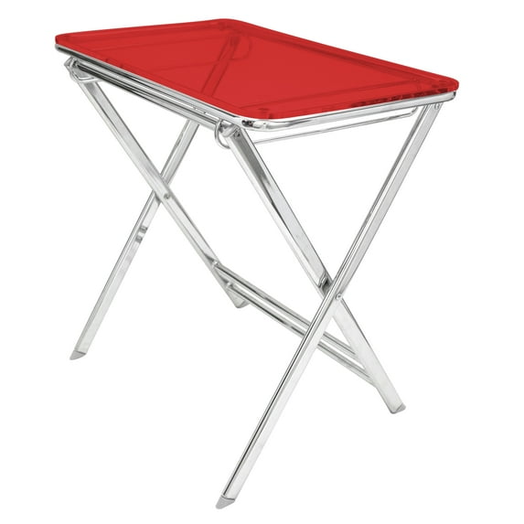 LeisureMod Victorian Foldable End Side Table Tray in Red