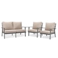 thumbnail image 1 of LeisureMod Walbrooke 3-Piece Patio Set with Grey Aluminum Frame, 1 of 13