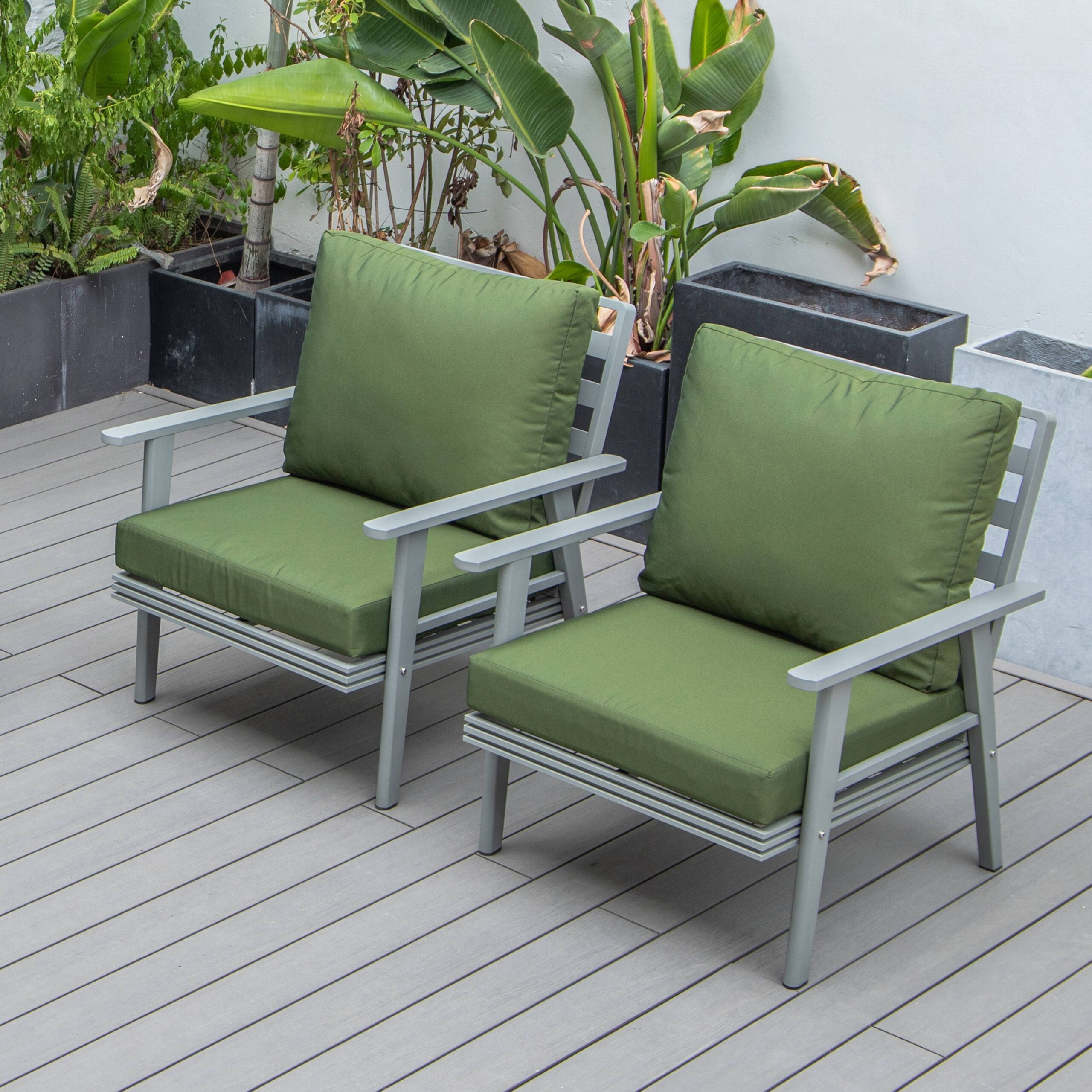 LeisureMod Walbrooke Mid-Century Modern Outdoor Patio Armchair with ...