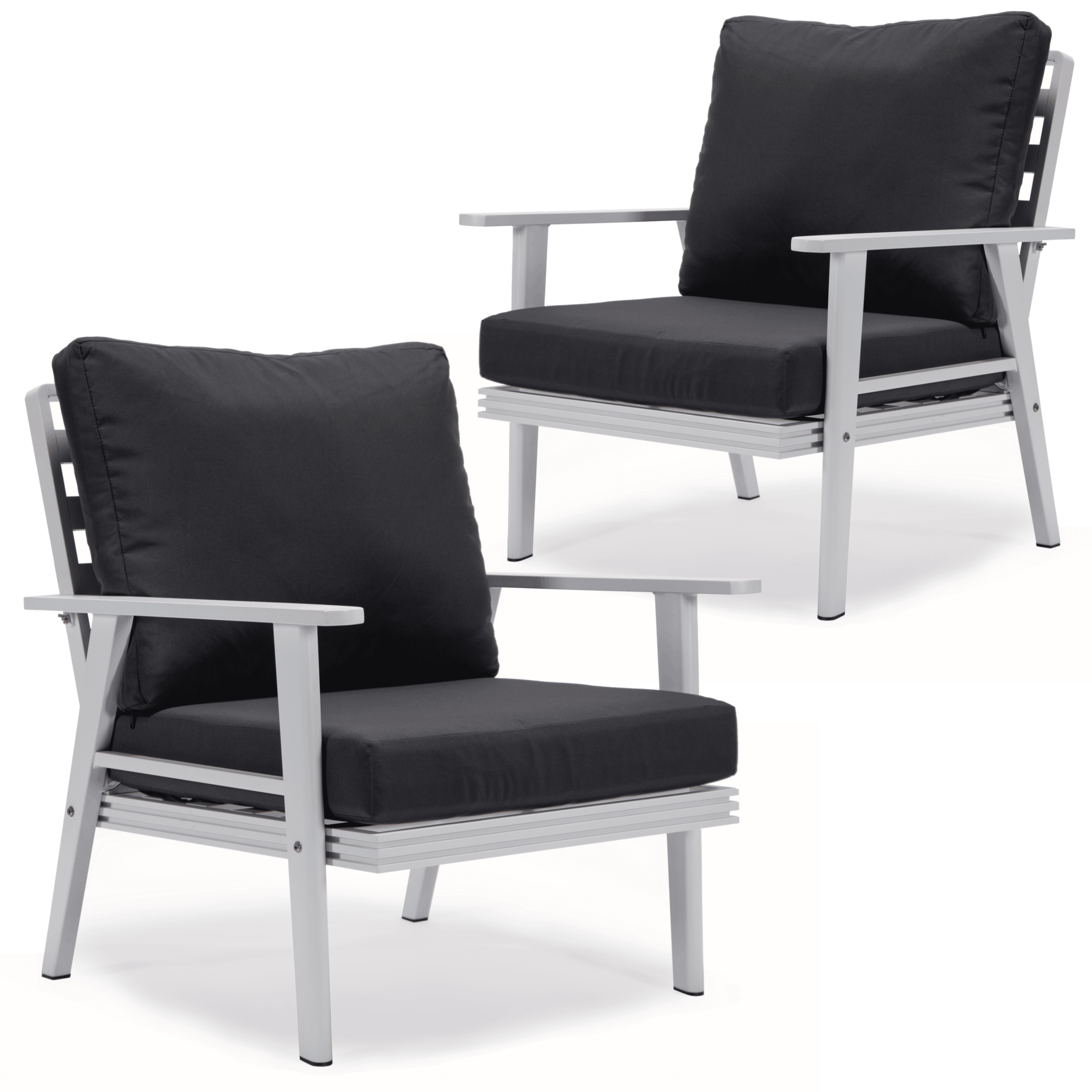 LeisureMod Walbrooke Mid-Century Modern Outdoor Patio Armchair with ...