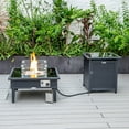 thumbnail image 1 of LeisureMod Walbrooke Modern Square Fire Pit Table and Tank Holder with Powder Coated Aluminum Slats Design for Patio and Backyard Garden (Black), 1 of 20