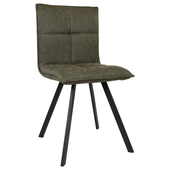 LeisureMod Wesley Mid‑Back PU Leather Dining Chair with Metal Legs – Fully Assembled, Easy‑Clean & Sturdy