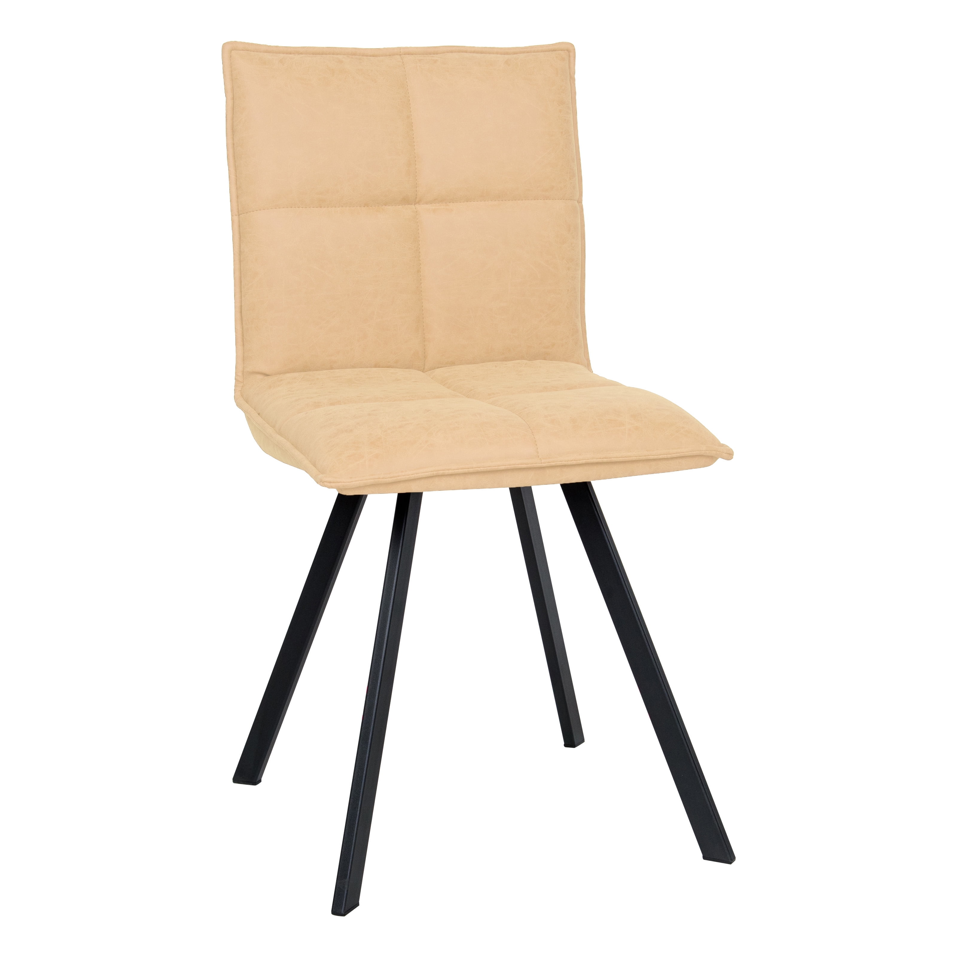 LeisureMod Wesley Modern Leather Dining Chair With Solid Metal Legs in