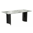 thumbnail image 1 of LeisureMod Zara Mid-Century Modern Rectangular 62" Dining Table with Sintered Stone Wide Top and Curved Stainless-Steel Base for Kitchen and Dining Room in Light Grey, 1 of 9