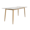thumbnail image 1 of LeisureMod Zayle Mid-Century Modern Dining Table with a 71" Sintered Stone Rectangular Table Top and Gold Steel Base for Kitchen and Dining Room, White Grey, 1 of 5