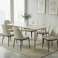 thumbnail image 1 of LeisureMod Zayle Modern Dining Table with 62" Wide Sintered Stone Rectangular Tabletop and Steel Base for Kitchen and Dining Room in White, 1 of 7