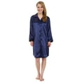 thumbnail image 1 of Leisureland Satin Buttoned Robe Nightshirt Boyfriend Style Sleep Shirt, 1 of 3