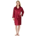 thumbnail image 1 of Leisureland Satin Buttoned Robe Nightshirt Boyfriend Style Sleep Shirt, 1 of 3