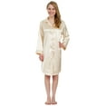 thumbnail image 1 of Leisureland Satin Buttoned Robe Nightshirt Boyfriend Style Sleep Shirt, 1 of 3