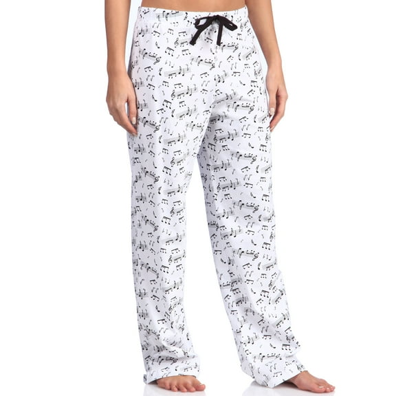 Leisureland Women's Music Notes Print Cotton Knit Pajama Pants