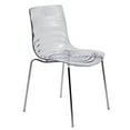 thumbnail image 1 of LeisureMod Dining Chair in Polycarbonate with Chrome Legs and Ripple Design Lightweight Easy Assembly for Modern Home, Kitchen, Cafes Astor Collection, 1 of 9