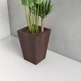 thumbnail image 1 of LeisureMod Serene Mid-Century Modern Fiberstone and Clay Planter - Tapered Square Plant Pot with Drainage Holes for Indoor and Outdoor Home (Brown, 21" Height), 1 of 6