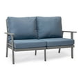 thumbnail image 1 of LeisureMod WGR-57-27NBU 34.25 x 56.69 x 33.66 in. Walbrooke Modern Outdoor Patio Loveseat with Grey Aluminum Frame & Removable Cushions, Navy Blue, 1 of 10