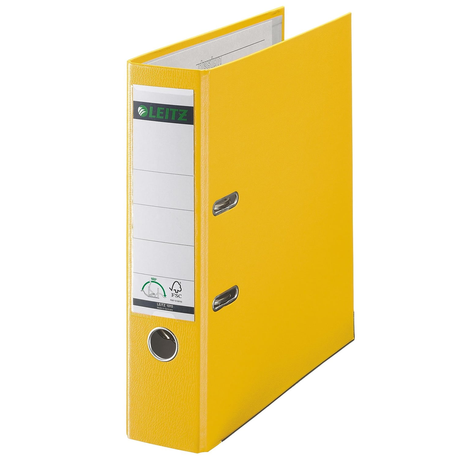 Leitz 180 Standard 2"" 2-Ring A4 Binder Yellow (10105015) 1010-YE