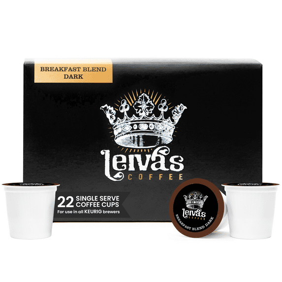 Leiva’s Guatemalan Single Serve Coffee Pods (22 Count) – Small Batch, Breakfast Blend Dark Roast Capsules - Rich, Bold & Balanced Flavor - Single Serve Pods for Keurig Coffee Machine - 0.35 Oz Cups