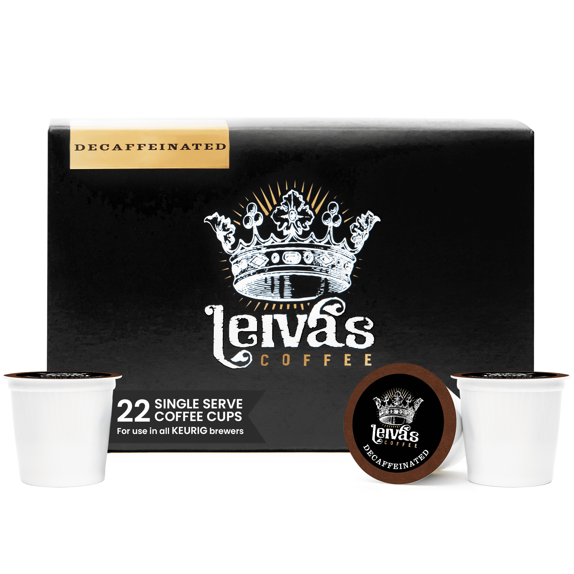 Leiva’s Guatemalan Single Serve Coffee Pods (22 Count) – Small Batch, Decaffeinated Roast Capsules - Rich, Bold & Balanced Flavor - Single Serve Pods for Keurig Coffee Machine - 0.35 Oz Cups