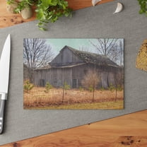 U R There Photography Leix Road Forgotten Grey I Rustic Farmhouse Tempered-Glass Cutting Board 8"x 11"