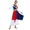 thumbnail image 1 of Lejafay Color Block Praise Dance Dress Sleeveless Asymmetrical Hem Liturgical Dancewear for Women Navy Blue&Red L, 1 of 7