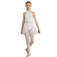 thumbnail image 1 of Lejafay Girls Kids Sleeveless Cutout Back Lyrical Ballet Dance Dress for Contemporary Modern Latin Ivory 8, 1 of 7