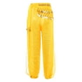 thumbnail image 1 of Lejafay Girls Sequins Belly Dance Harem Pants Tribal Arabic Halloween Party Trousers Performance Yellow M, 1 of 6