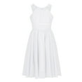 thumbnail image 1 of Lejafay Girls Sleeveless Beaded Wedding Bridesmaid Dress Formal Pageant Flower Girls Dresses White 8, 1 of 7