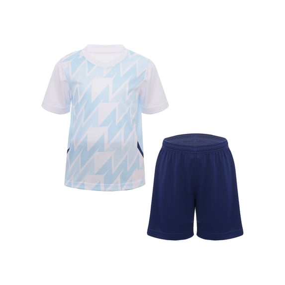 Lejafay Kids Boys Football Training Uniform Soccer Jersey Short Sleeve Shirts with Drawstring Mesh White S