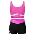 thumbnail image 1 of Lejafay Kids Girls Athletic Tracksuit 2 Piece Outfits Dance Tank Tops Sport Bra and Yoga Shorts Hot Pink 14, 1 of 7