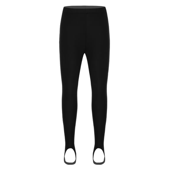 Lejafay Kids Girls Boys Stirrup Leggings Stretchy Gymnastics Yoga Ballet Dance Tights Black 26