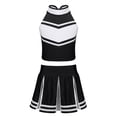 thumbnail image 1 of Lejafay Kids Girls Cheerleading Outfit Sleeveless Tops with Pleated Skirt Set Costume Black 12, 1 of 7