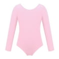 thumbnail image 1 of Lejafay Kids Girls Classic Ballet Dance Leotard Dancer Basic Gymnastic Long Sleeve Solid Bodysuit Pink 3, 1 of 7