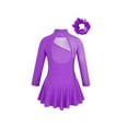 thumbnail image 1 of Lejafay Kids Girls Figure Ice Roller Skating Dress Rhinestone Long Sleeve Leotard Dresses Ballet Purple 12, 1 of 7