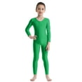 thumbnail image 1 of Lejafay Kids Girls Gymanstics Unitard Full Bodysuit Ballet Dance Costumes Long Sleeve Dancewear Green L, 1 of 6
