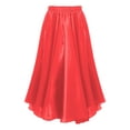 thumbnail image 1 of Lejafay Kids Girls Long Full Circle Ballroom Dance Skirt Spanish Flamenco Belly Skirt Cha Cha Latin Rumba Samba Skirt Red 110, 1 of 4
