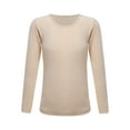thumbnail image 1 of Lejafay Kids Girls Pure Color Dance Tops Long Sleeve Thermal Underwear T-Shirts Base Layer Athletic Type B Nude XL, 1 of 7