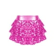 thumbnail image 1 of Lejafay Kids Girls Sequins Tiered Ruffle Skirted Shorts Latin Jazz Salsa Samba Ballet Dance Culottes Hot Pink 16, 1 of 5