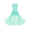 thumbnail image 1 of Lejafay Kids Girls Sleeveless Floral Lace Pleated Maxi Romper Dress Wedding Party Prom Gowns Mint Green 16, 1 of 7