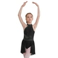 thumbnail image 1 of Lejafay Kids Girls Sleeveless Mock Neck Ice Skating Ballet Latin Dress Shiny Sequins Rhinestones Black 14, 1 of 7