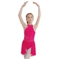 thumbnail image 1 of Lejafay Kids Girls Sleeveless Mock Neck Ice Skating Ballet Latin Dress Shiny Sequins Rhinestones Hot Pink 10, 1 of 7