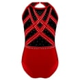 thumbnail image 1 of Lejafay Kids Girls Sparkly Gymnastics Leotard Sleeveless Sport Unitard Rhinestones Romper Figure Ice Red 6, 1 of 4