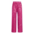 thumbnail image 1 of Lejafay Kids Girls Sparkly Sequins Dance Pants Elastic Waist Bottoms Trousers Hip Hop Jazz Disco Dancewear Hot Pink 16, 1 of 7