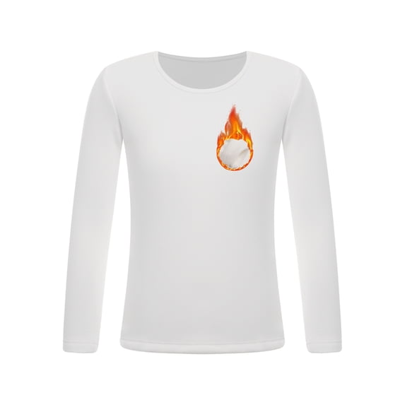 Lejafay Kids Long Sleeve Thermal Tops Fleece Lined Tee Girls Ballet Dance Shirts Warm Base Layer White 170