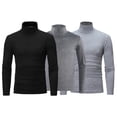 thumbnail image 1 of Lejafay Men's 3 Pcs Mock Neck Shirts Long Sleeve Turtleneck Pullover Tops Black&Dark Gray&Gray XL, 1 of 6