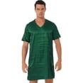 thumbnail image 1 of Lejafay Men's Nightshirt Soft Loose Pajama Sleep Shirt Nightwear Short Sleeve Nightgown V-Neck Dark Green M, 1 of 6