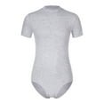 thumbnail image 1 of Lejafay Men's Short Sleeve Undershirt One Piece Leotard Top Press Button Crotch Shirt Bodysuit Slim Grey M, 1 of 7