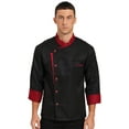 thumbnail image 1 of Lejafay Unisex Men's Chef Jacket Coat Restaurant Kitchen Hotel Home Chef Uniform Black XXL, 1 of 7